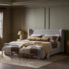 Four Hands Fane Bed in Crypton Holland Sand, Queen in bedroom at Addison West.