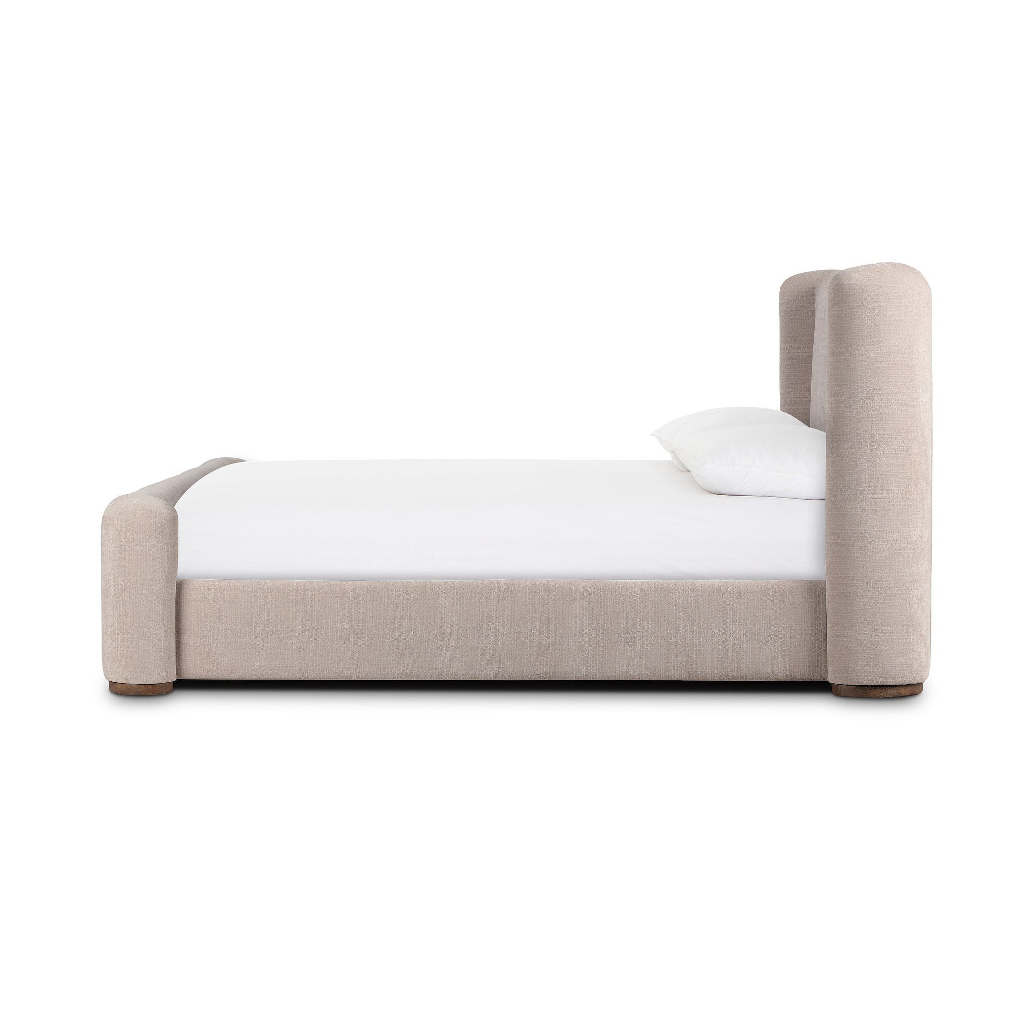 Four Hands Fane Bed in Crypton Holland Sand, Queen on white background at Addison West.