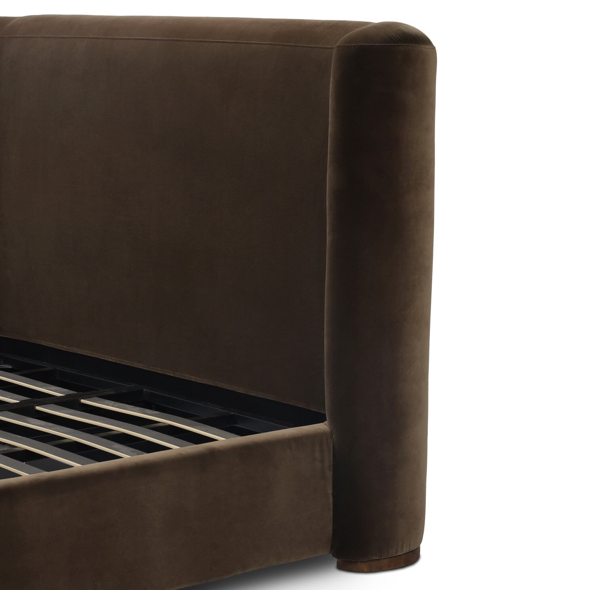 Four Hands Fane Bed in Crypton Surrey Mink, Queen on white background at Addison West.