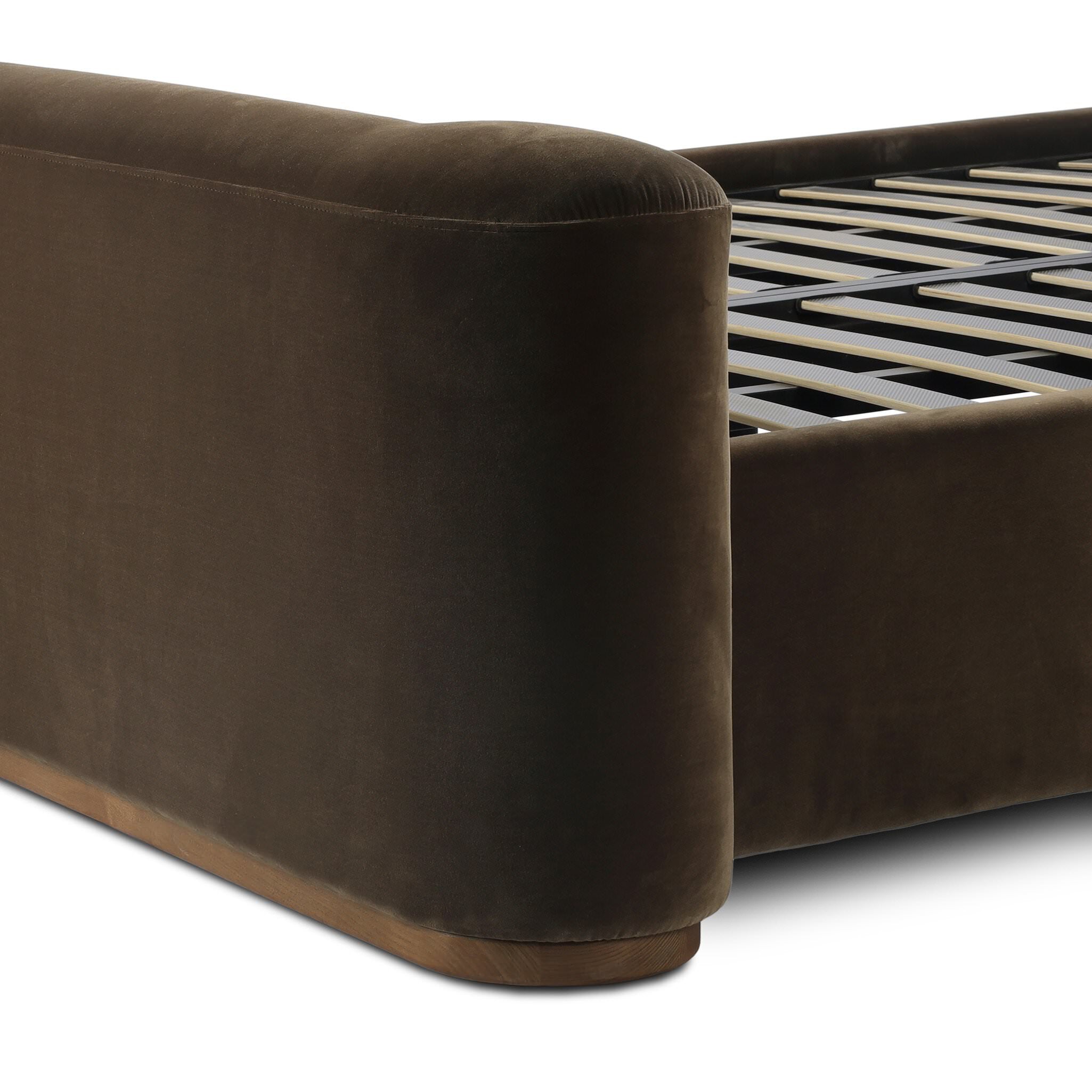 Four Hands Fane Bed in Crypton Surrey Mink, Queen on white background at Addison West.