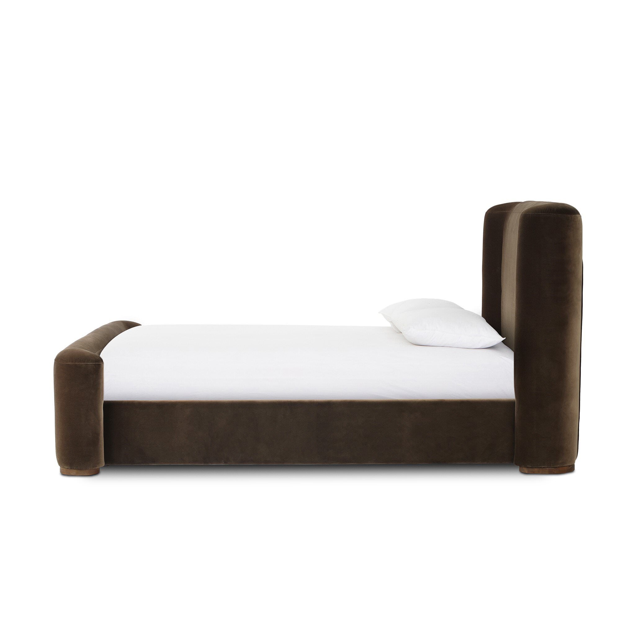 Four Hands Fane Bed in Crypton Surrey Mink, Queen on white background at Addison West.