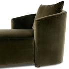 Close up of Four Hands Farrah Chaise Lounge in Surrey Olive on a white background at Addison West
