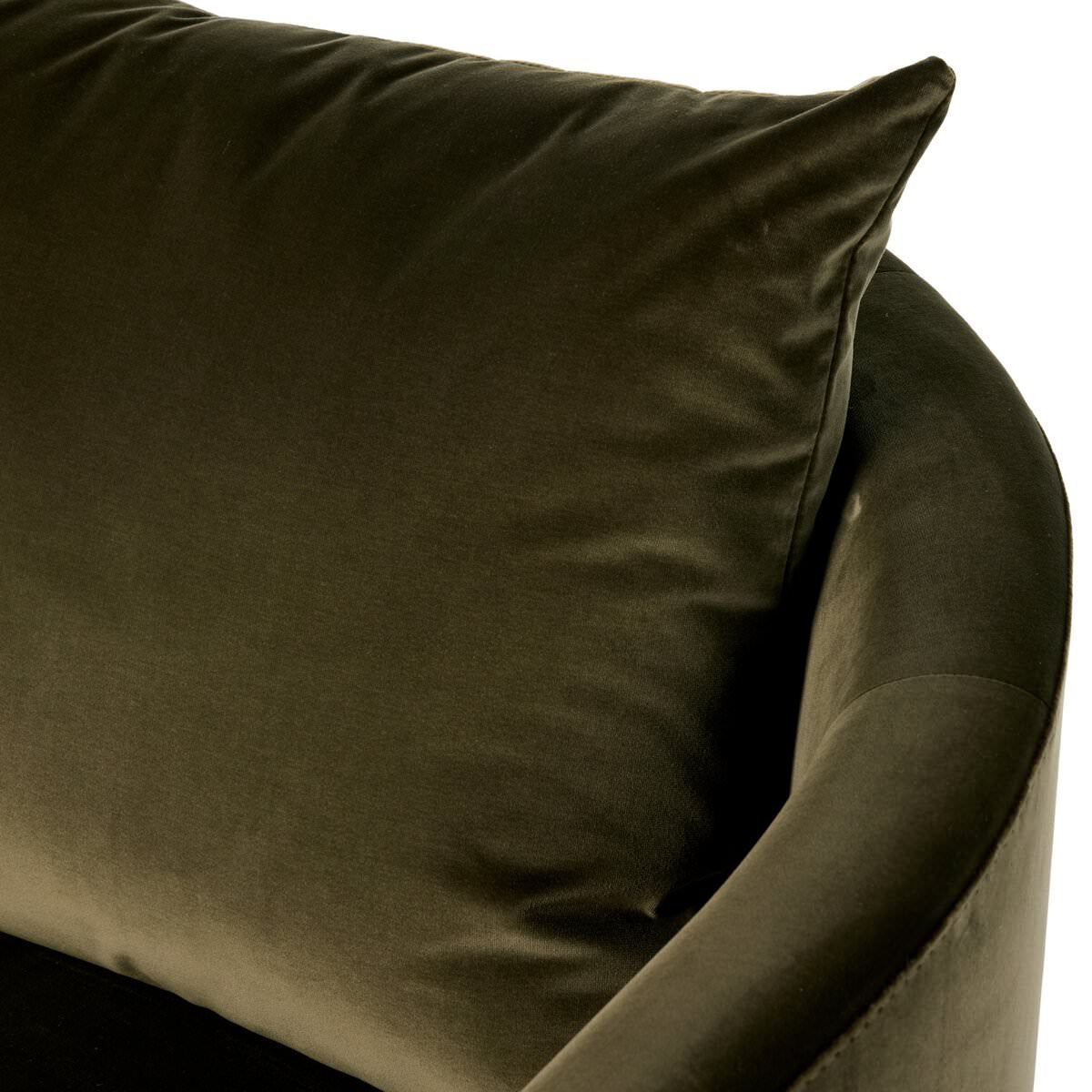 Close up of Four Hands Farrah Chaise Lounge in Surrey Olive on a white background at Addison West
