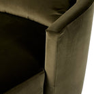 Close up of Four Hands Farrah Chaise Lounge in Surrey Olive on a white background at Addison West