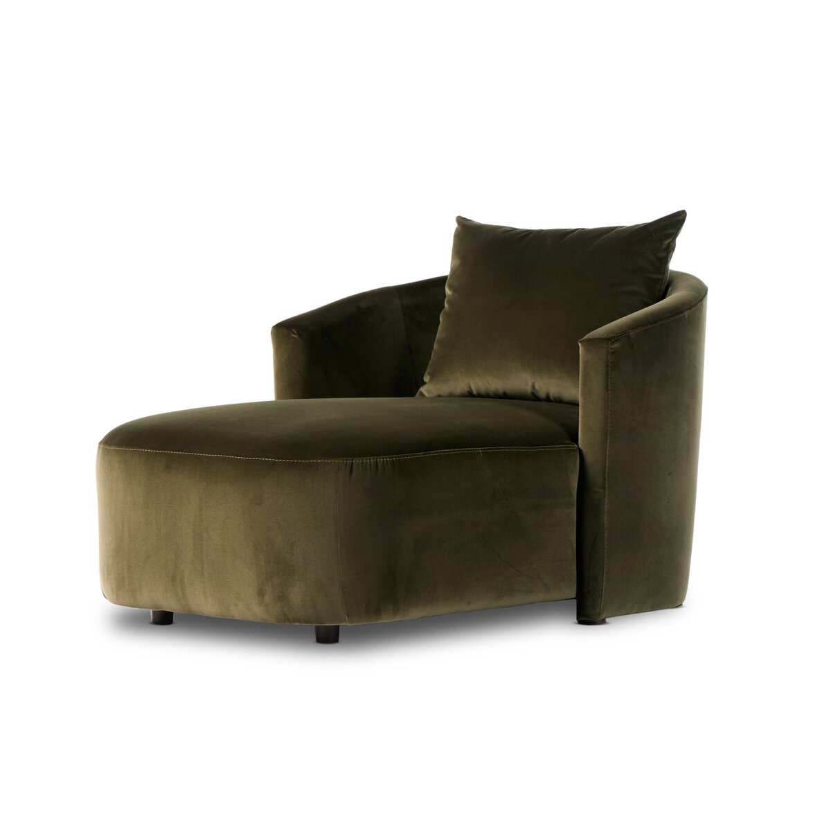 Four Hands Farrah Chaise Lounge in Surrey Olive on a white background at Addison West