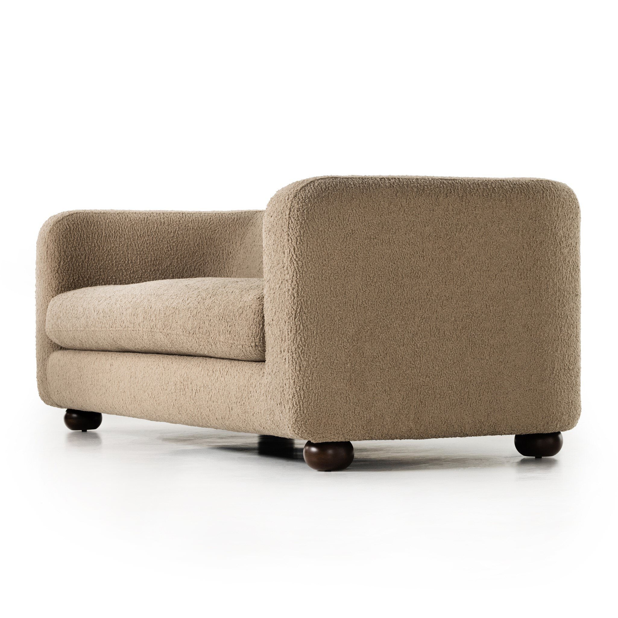 Four Hands Gidget Sofa in Sheepskin Camel on white background at Addison West.