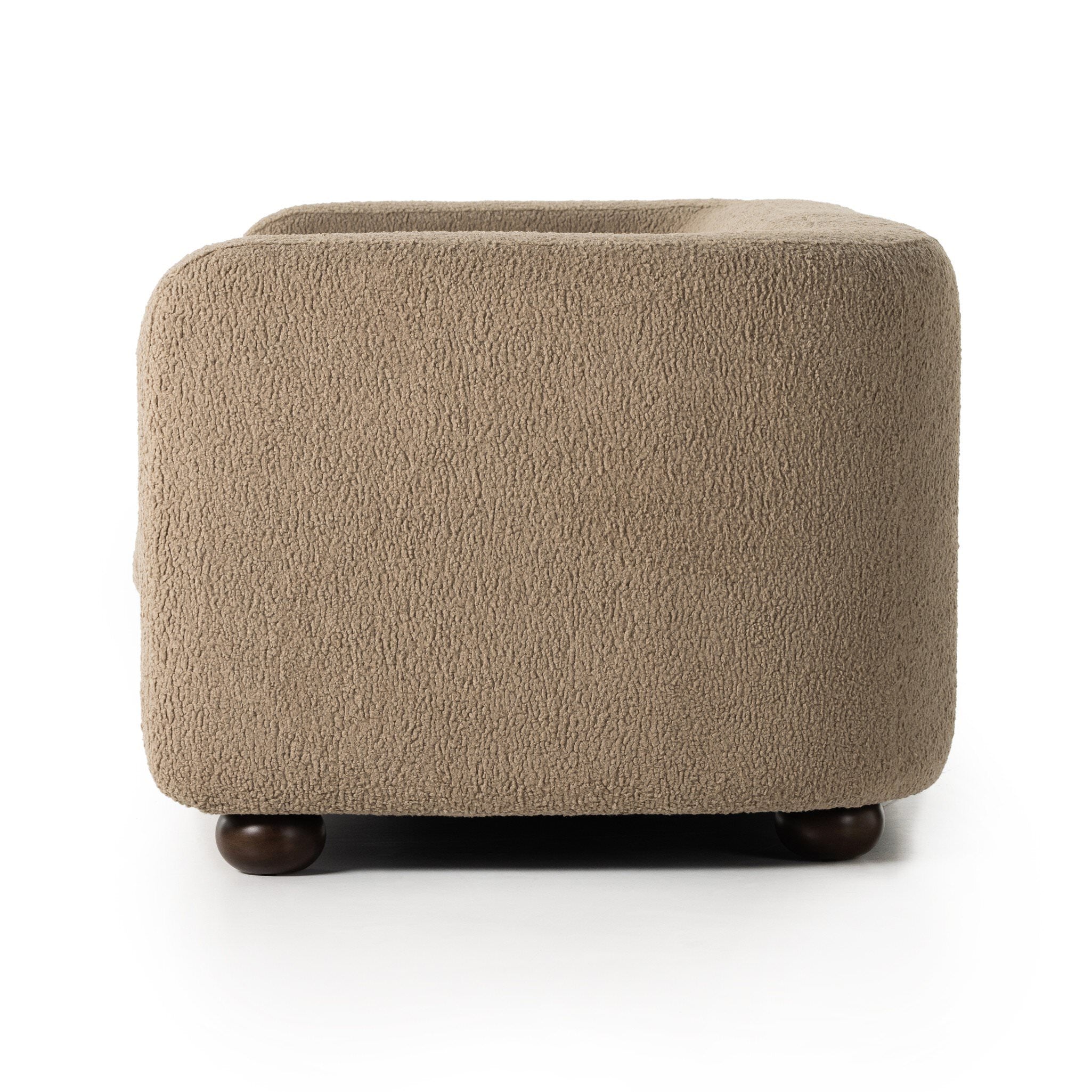 Four Hands Gidget Sofa in Sheepskin Camel on white background at Addison West.