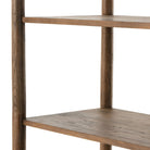 Close up of Four Hands Glenview Bookcase in Weathered Oak on a white background