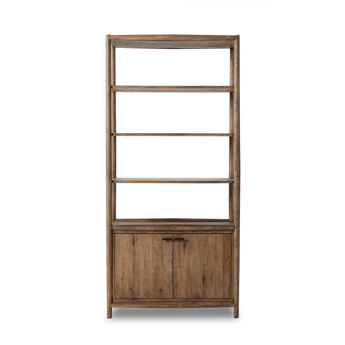 Four Hands Glenview Bookcase in Weathered Oak on a white background