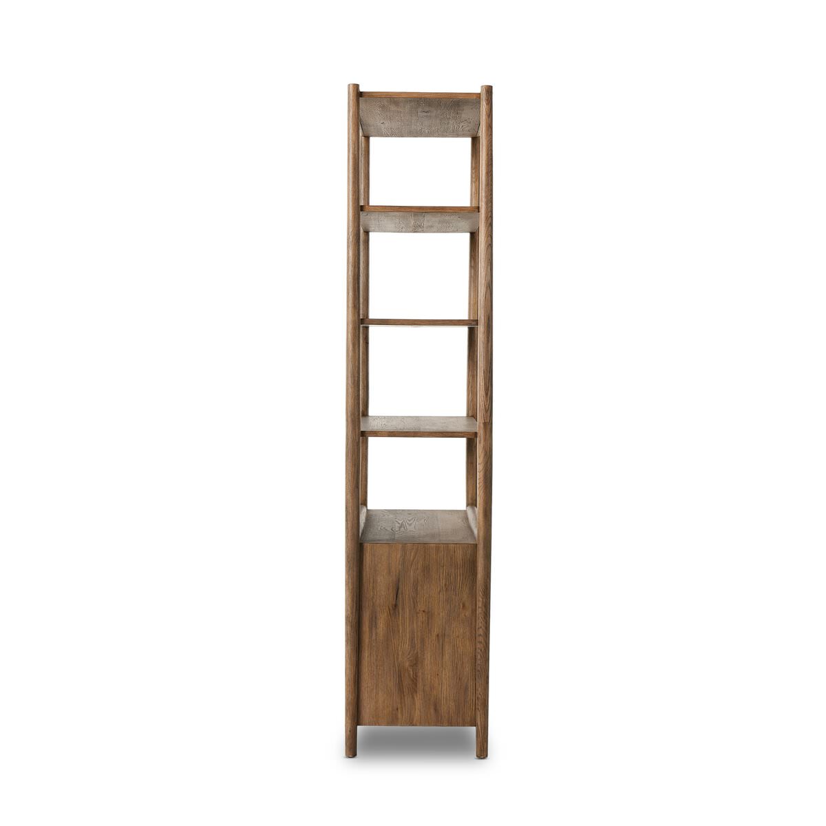 Side of Four Hands Glenview Bookcase in Weathered Oak on a white background
