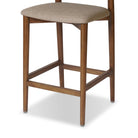 Close up of Four Hands Grady Counter Stool in Alcala Taupe on a white background at Addison West