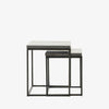 Four Hands furniture brand concrete and black steel Harlow Nesting End Tables on a white background