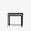 Four Hands furniture brand concrete and black steel Harlow Nesting End Tables on a white background