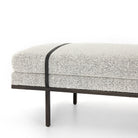 Four Hands Harris Accent Bench in Knoll Domino on white background at Addison West.
