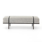 Four Hands Harris Accent Bench in Knoll Domino on white background at Addison West.