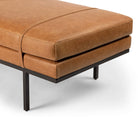 Four Hands Harris Accent Bench in Palermo Cognac on white background at Addison West.