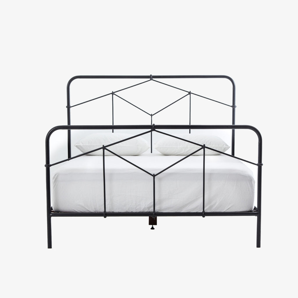 Four Hands Iron Casey Bed in Black on a white background