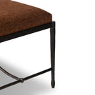 Close up of Four Hands Jade Accent Stool in Crypton Wayfarer Sienna on a white background at Addison West