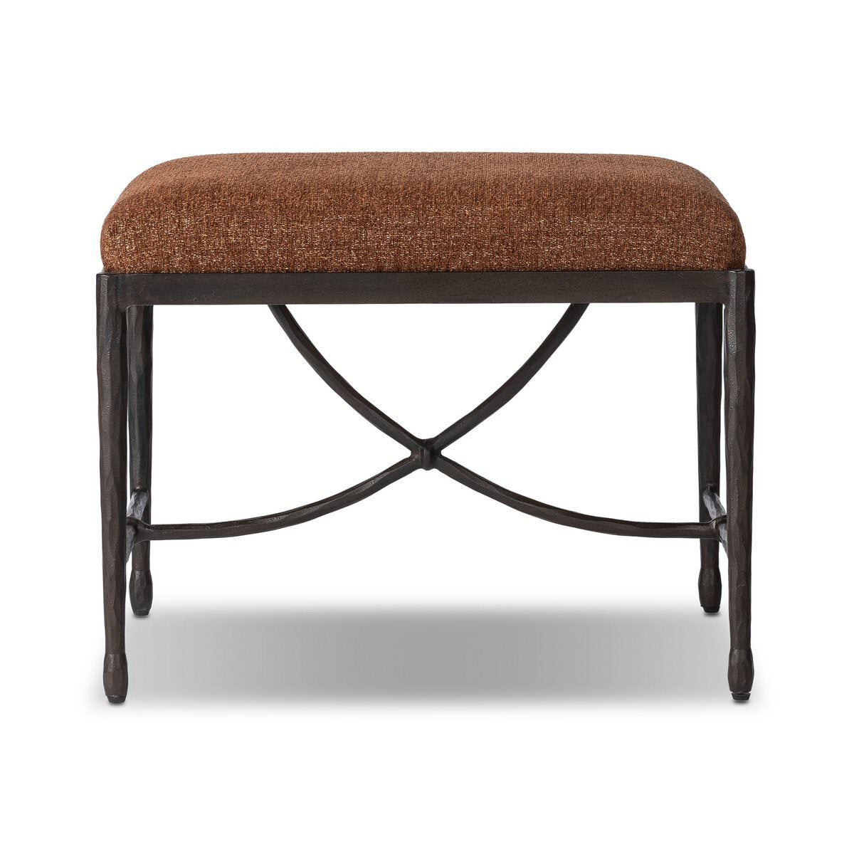 Four Hands Jade Accent Stool in Crypton Wayfarer Sienna on a white background at Addison West