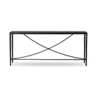 Four Hands Jade Console Table Textured Bronze on white background at Addison West.