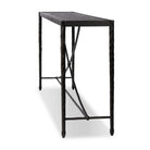 Four Hands Jade Console Table Textured Bronze on white background at Addison West.