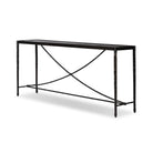 Four Hands Jade Console Table Textured Bronze on white background at Addison West.