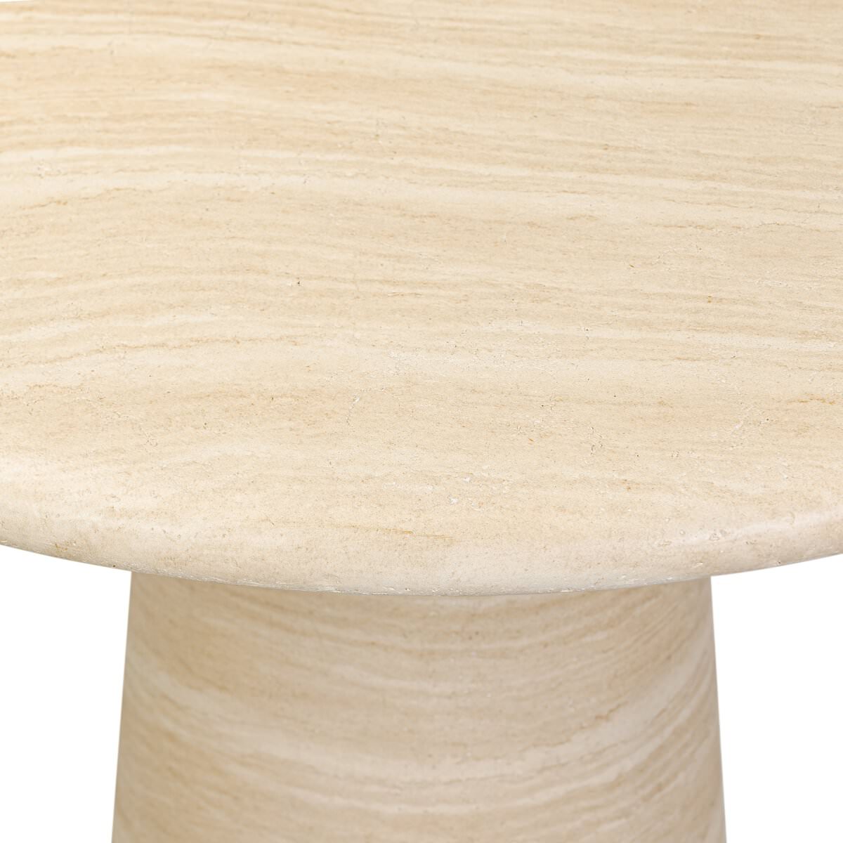 Close up of Four Hands Janice Bistro Table-36" in Sand Striae on a white background at Addison West