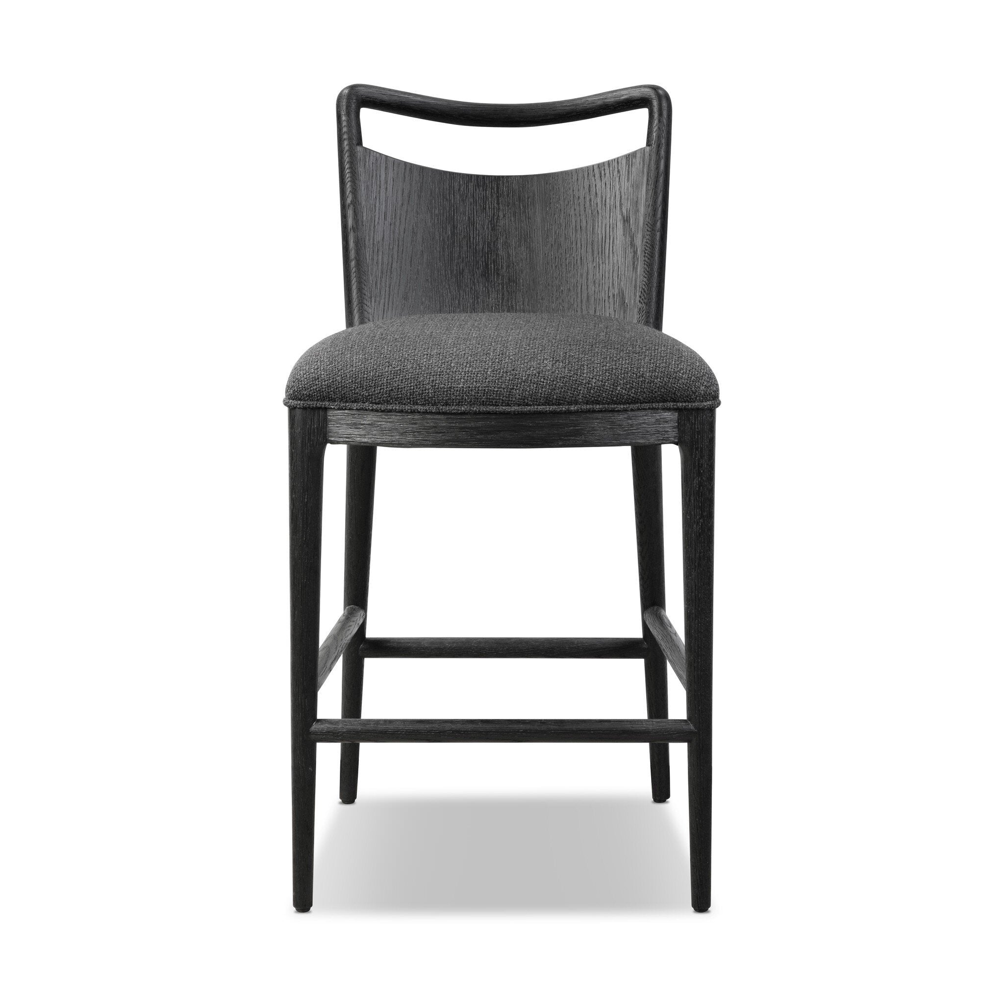 Four Hands Jessen Counter Stool in Gibson Black on white background at Addison West.