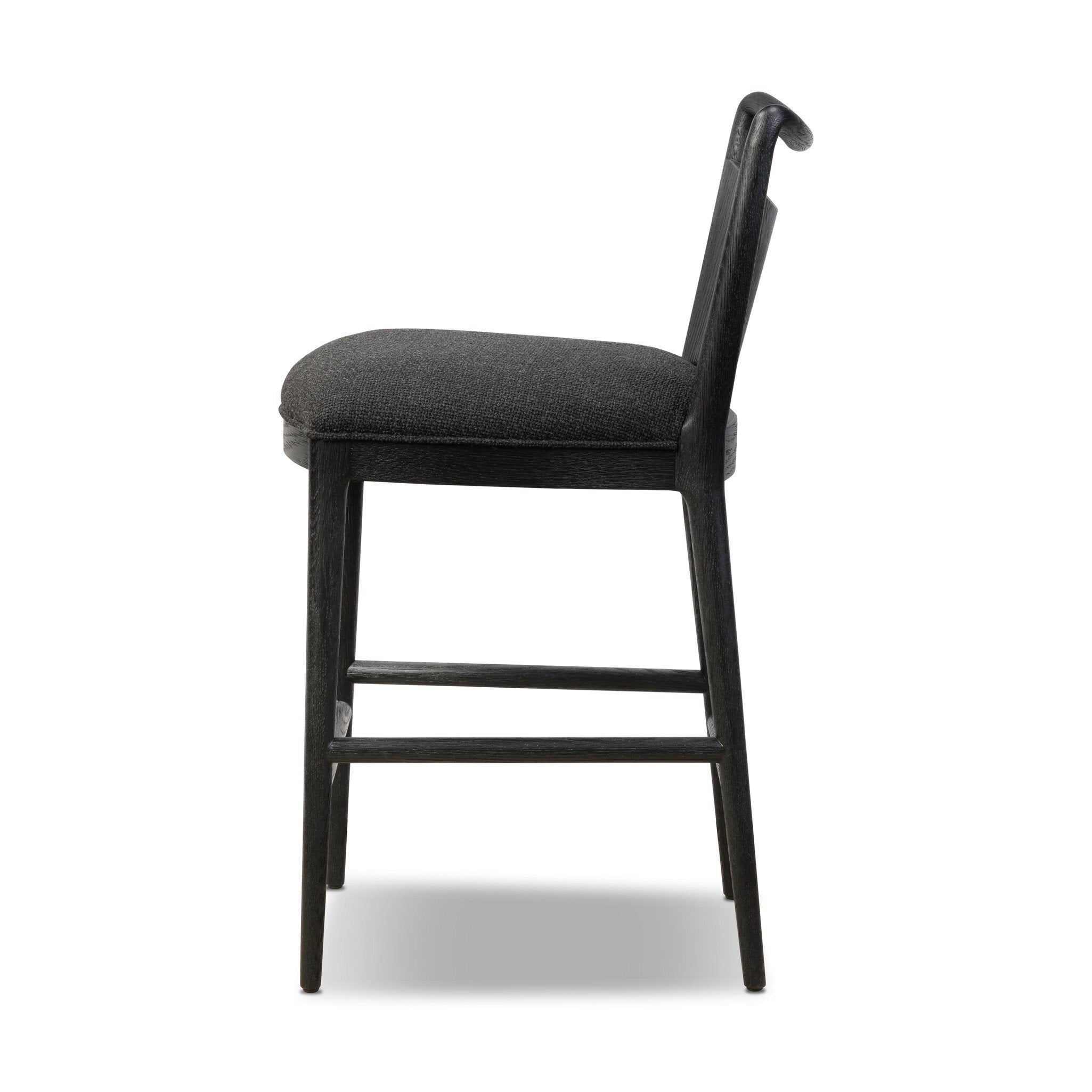 Four Hands Jessen Counter Stool in Gibson Black on white background at Addison West.