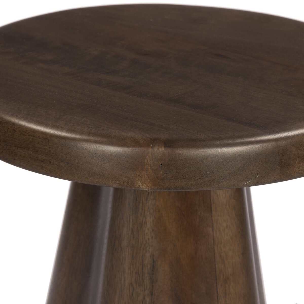 Close up of Four Hands Jinx End Table in Tawny Mango on a white background at Addison West