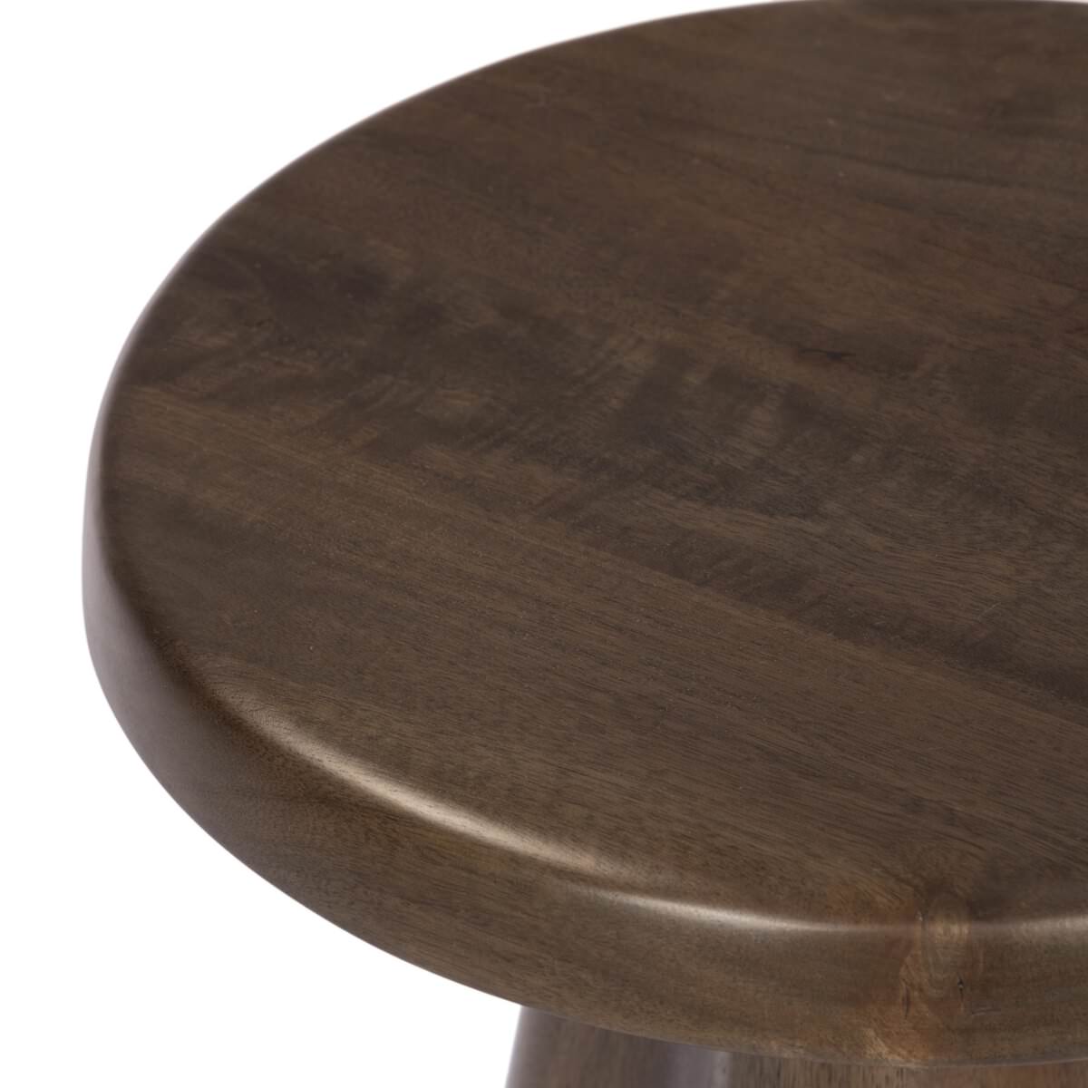 Close up of Four Hands Jinx End Table in Tawny Mango on a white background at Addison West