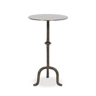 Four Hands Jocelyn End Table in Dark Brass on white background at Addison West.