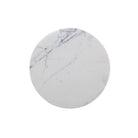 Four Hands Jocelyn End Table in Veined White Marble on white background at Addison West.