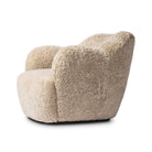 Four Hands Julius Swivel Chair in Beige Shearling on a white background at Addison West