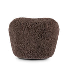 Back of Four Hands Julius Swivel Chair in Cocoa Shearling on a white background at Addison West