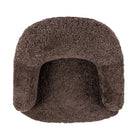 Four Hands Julius Swivel Chair in Cocoa Shearling on a white background at Addison West