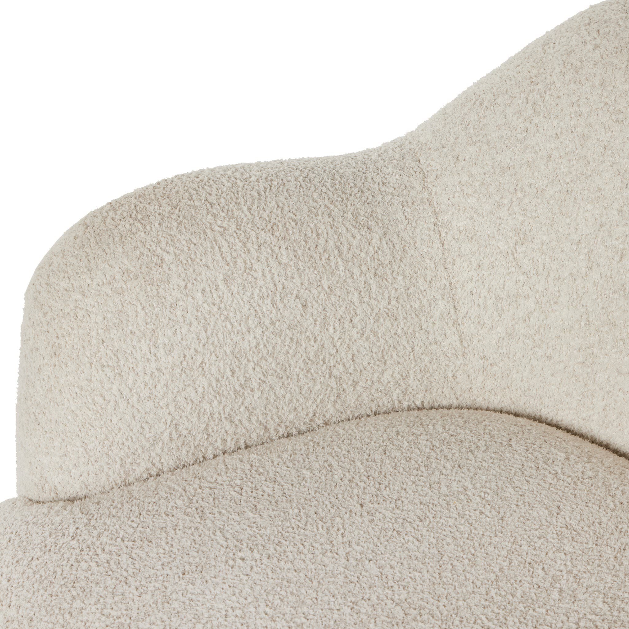 Close up of Four Hands Julius Swivel Chair in Sheldon Ivory on a white background at Addison West