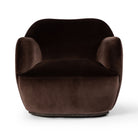 Four Hands Julius Swivel Chair in Surrey Cocoa on a white background at Addison West