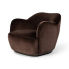 Four Hands Julius Swivel Chair in Surrey Cocoa on a white background at Addison West