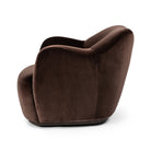 Four Hands Julius Swivel Chair in Surrey Cocoa on a white background at Addison West
