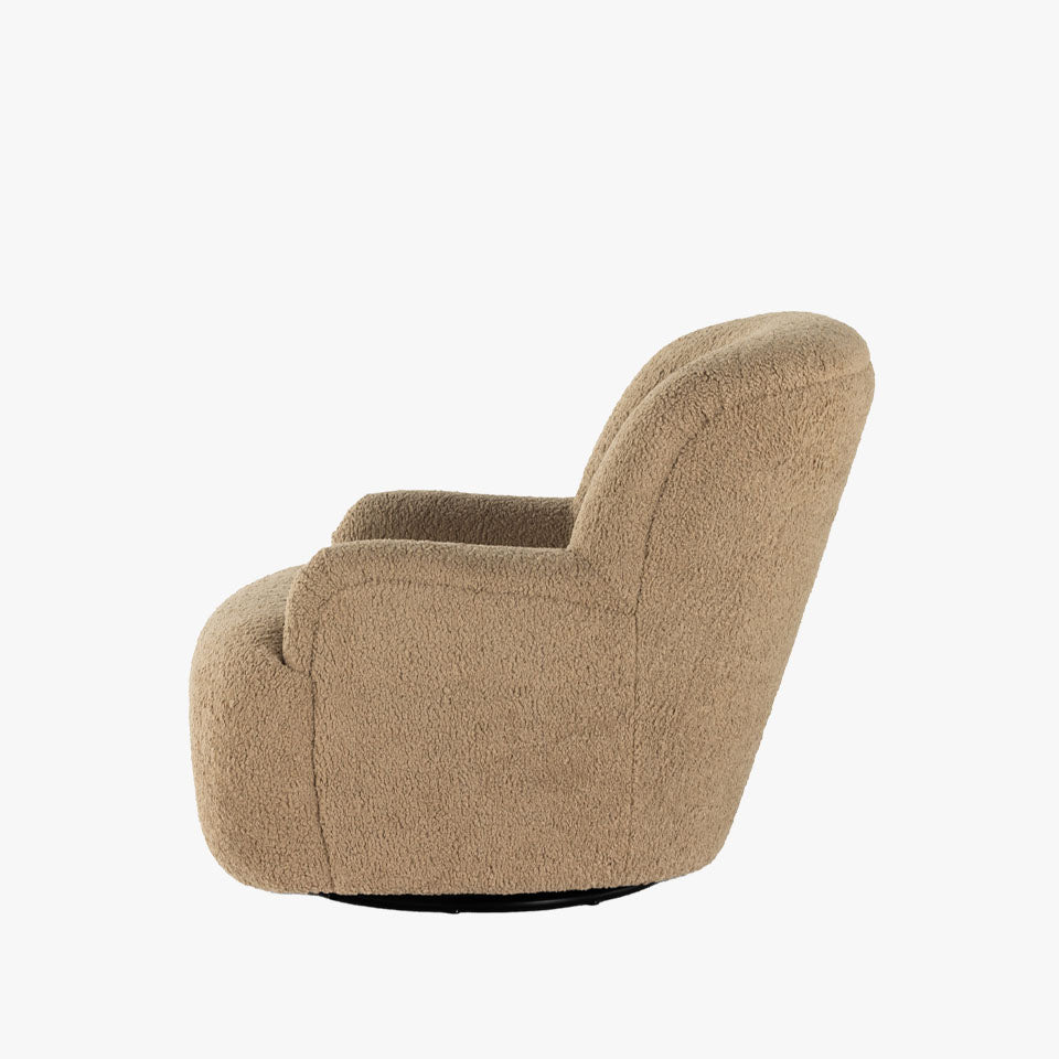 Four Hands Kadon Swivel Chair In Sheepskin Camel Addison West
