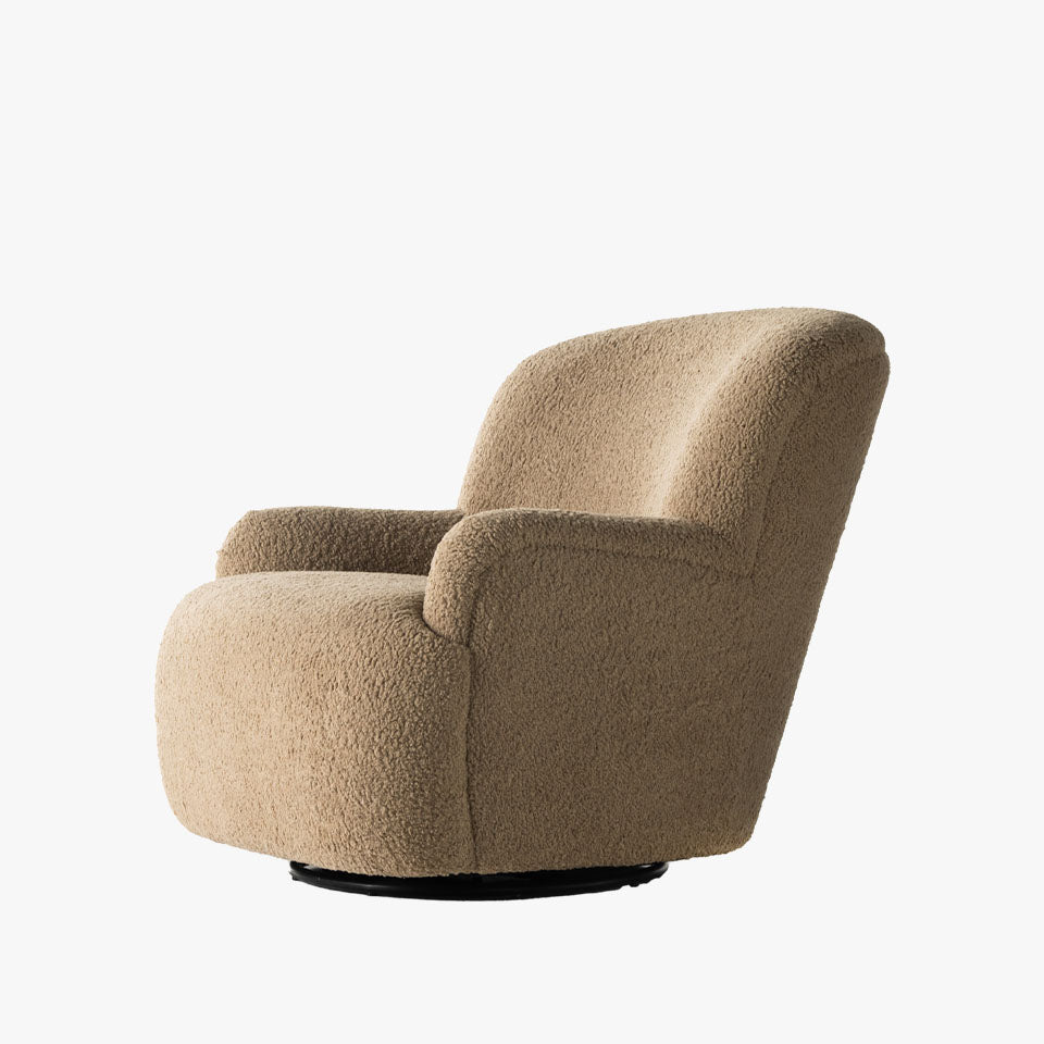 Four Hands Kadon Swivel Chair In Sheepskin Camel Addison West