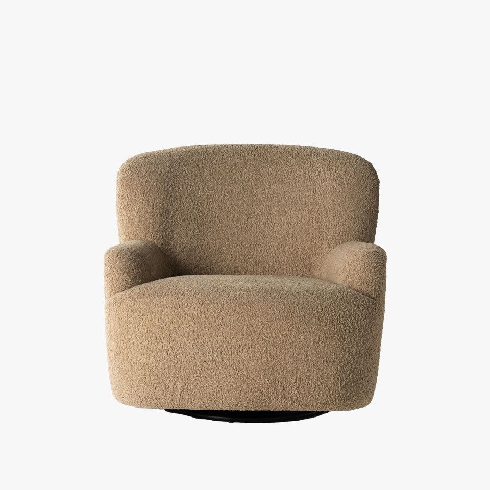 Four Hands Kadon Swivel Chair In Sheepskin Camel Addison West