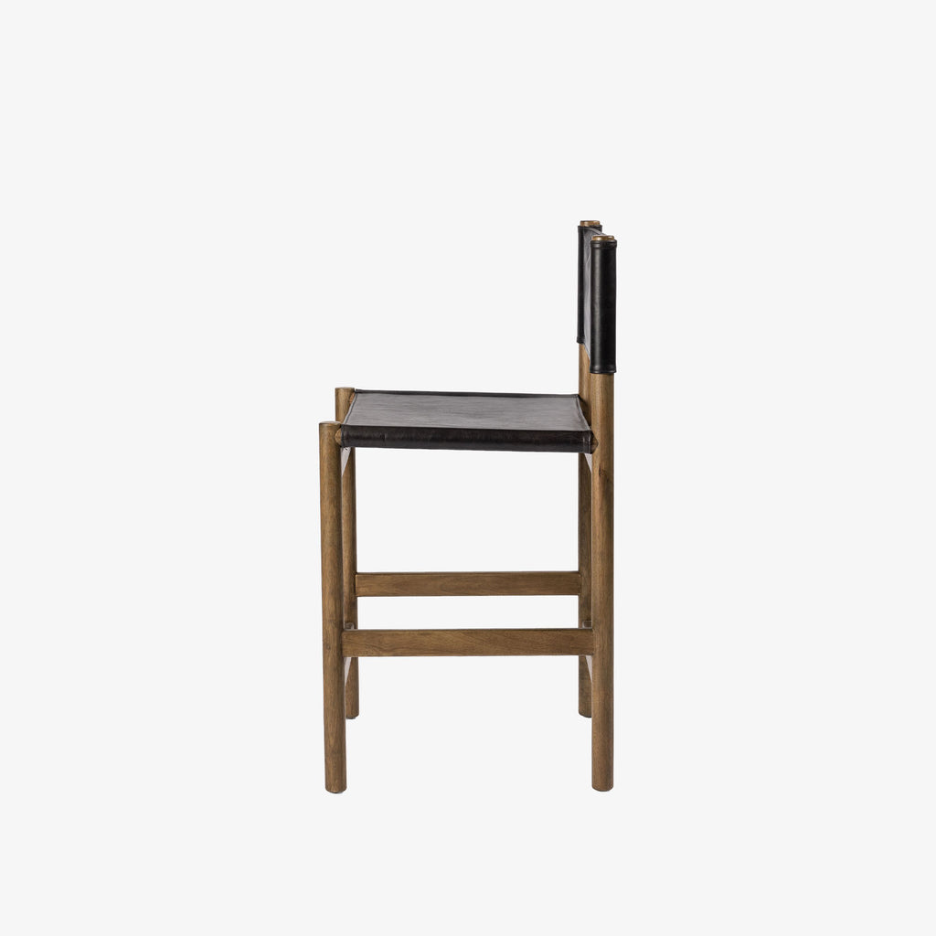 Four Hands Kena Counter Stool In Sonoma Black on a white background