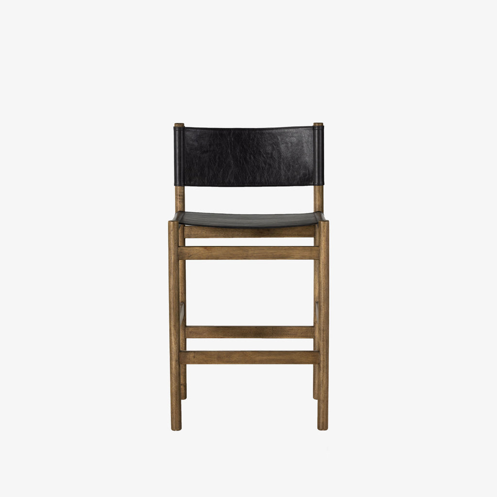 Four Hands Kena Counter Stool In Sonoma Black on a white background