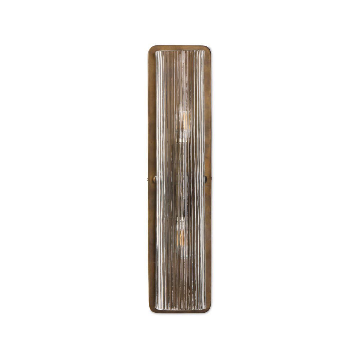 Four Hands Kenji Sconce in Clear Reeded Glass on a white background at Addison West