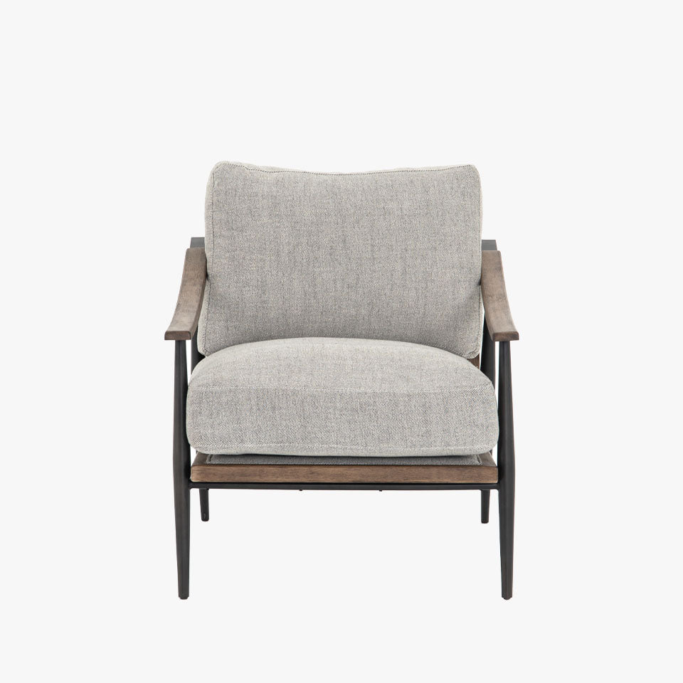 Four Hands Kennedy Chair In Gabardine Grey on a white background