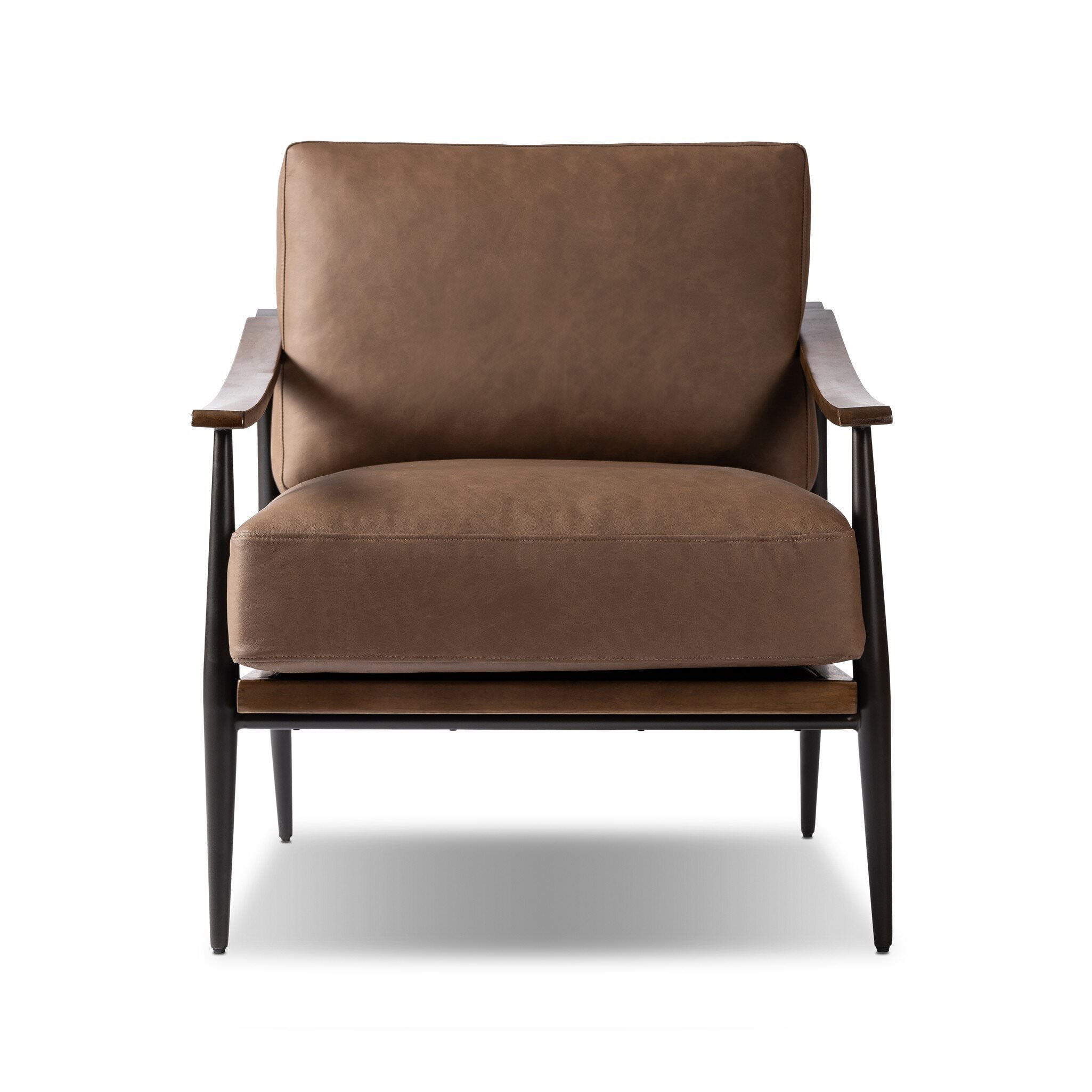 Four Hands Kennedy Chair in Maestro Cigar on white background at Addison West.