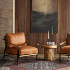 Four Hands Kennedy Chair in Palermo Cognac in living room at Addison West.
