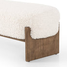 Close up of Four Hands Kirby Accent Bench in Andes Natural on a white background at Addison West